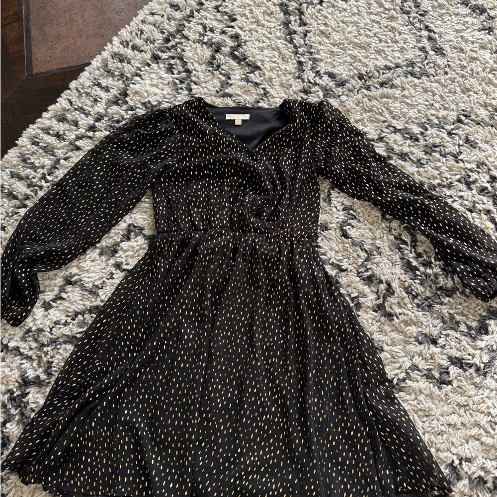 Chelsea & Violet Black and gold girls dress